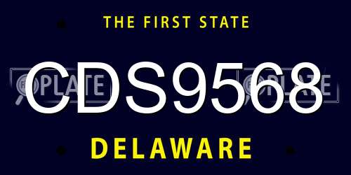 CDS9568 Delaware License Plate
