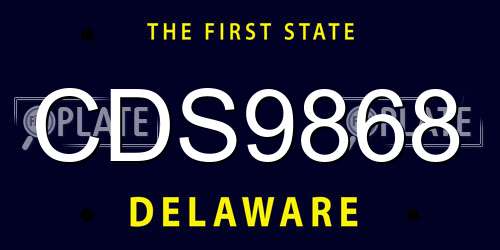 CDS9868 Delaware License Plate