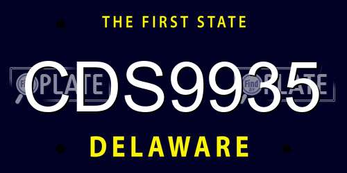 CDS9935 Delaware License Plate