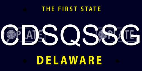 CDSQSSG Delaware License Plate