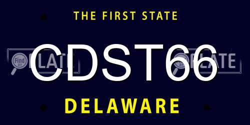 CDST66 Delaware License Plate