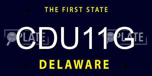 CDU11G Delaware License Plate