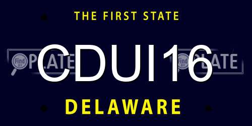 CDUI16 Delaware License Plate