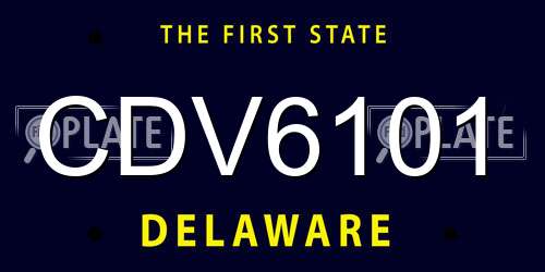 CDV6101 Delaware License Plate