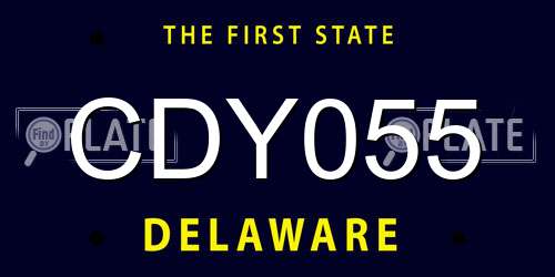 CDY055 Delaware License Plate