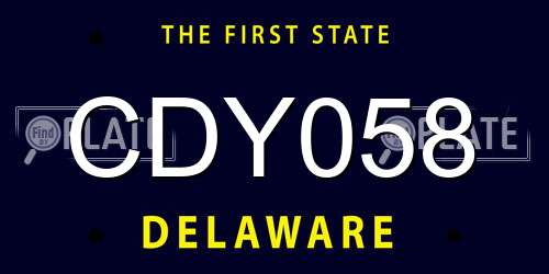 CDY058 Delaware License Plate