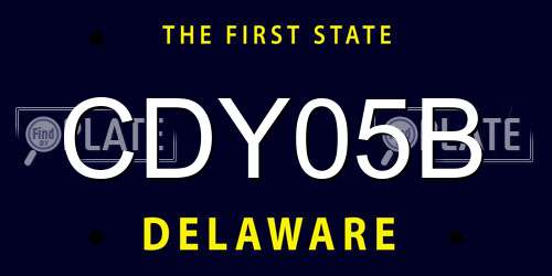 CDY05B Delaware License Plate