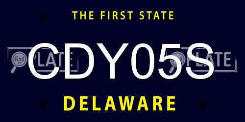 CDY05S Delaware License Plate