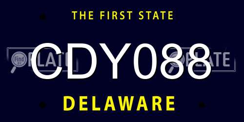 CDY088 Delaware License Plate