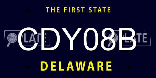 CDY08B Delaware License Plate