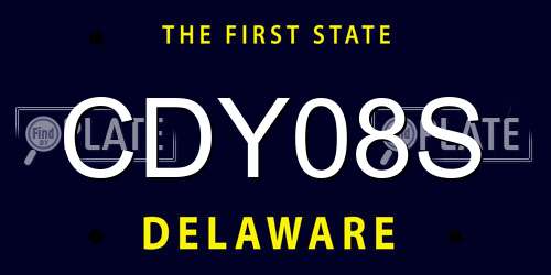 CDY08S Delaware License Plate