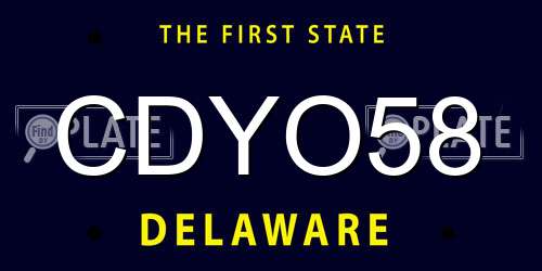 CDYO58 Delaware License Plate