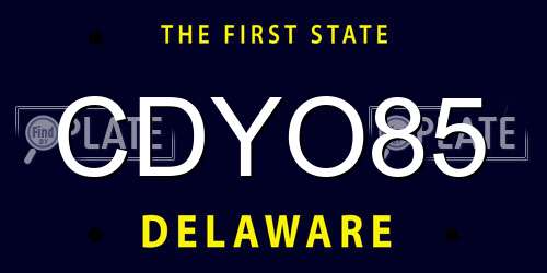 CDYO85 Delaware License Plate