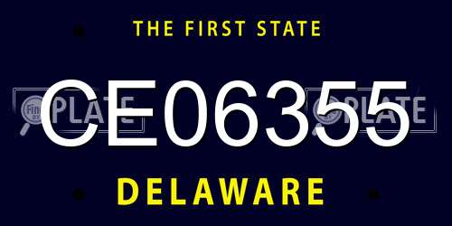 CE06355 Delaware License Plate