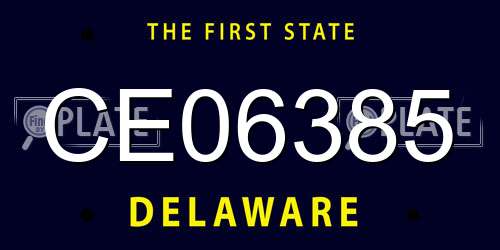 CE06385 Delaware License Plate