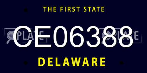 CE06388 Delaware License Plate