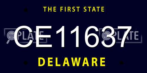 CE11637 Delaware License Plate