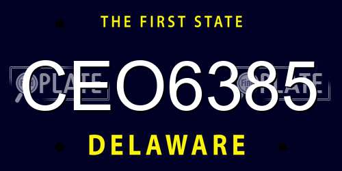 CEO6385 Delaware License Plate