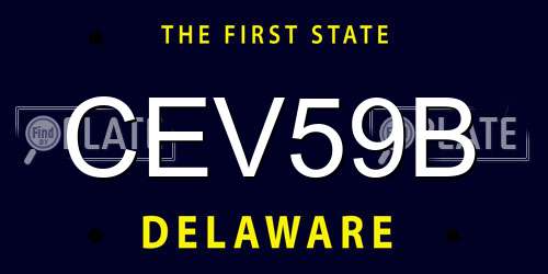 CEV59B Delaware License Plate