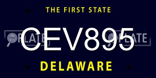 CEV895 Delaware License Plate