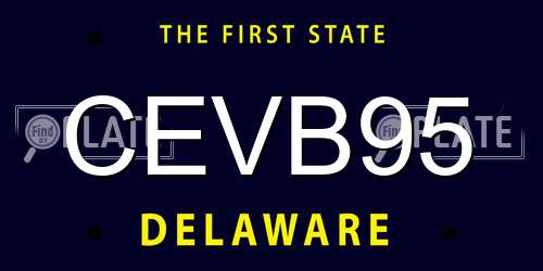 CEVB95 Delaware License Plate