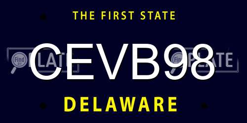 CEVB98 Delaware License Plate