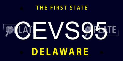 CEVS95 Delaware License Plate