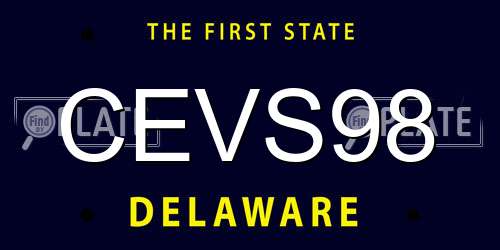 CEVS98 Delaware License Plate