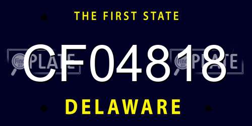 CF04818 Delaware License Plate
