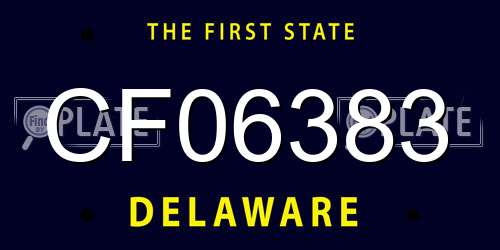 CF06383 Delaware License Plate