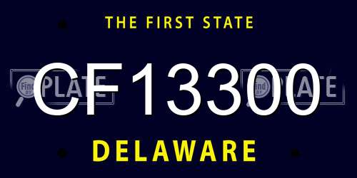 CF13300 Delaware License Plate