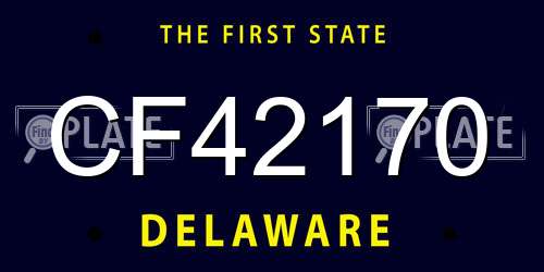 CF42170 Delaware License Plate