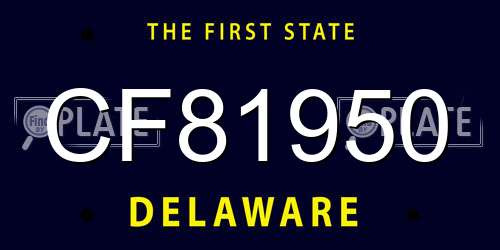 CF81950 Delaware License Plate