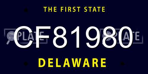 CF81980 Delaware License Plate