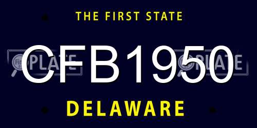 CFB1950 Delaware License Plate