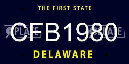 CFB1980 Delaware License Plate