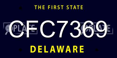 CFC7369 Delaware License Plate