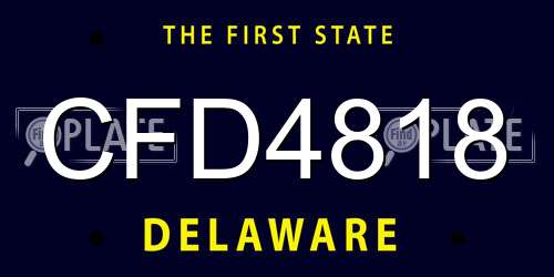 CFD4818 Delaware License Plate