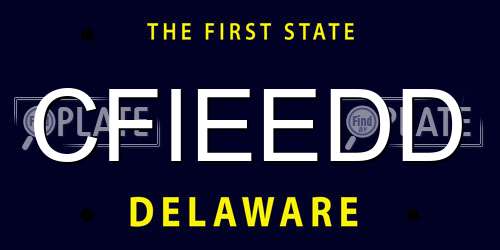 CFIEEDD Delaware License Plate