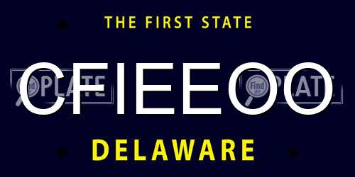 CFIEEOO Delaware License Plate