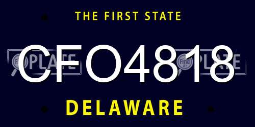 CFO4818 Delaware License Plate