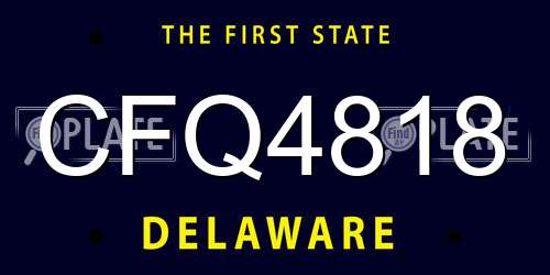 CFQ4818 Delaware License Plate
