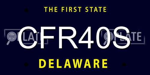 CFR40S Delaware License Plate
