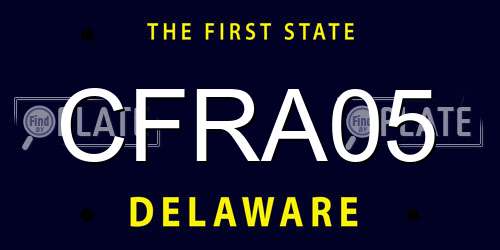 CFRA05 Delaware License Plate