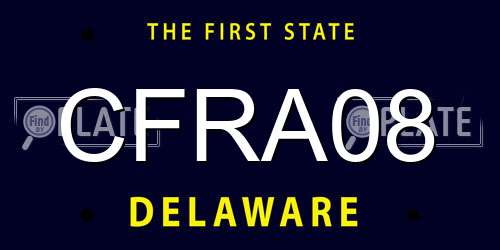 CFRA08 Delaware License Plate