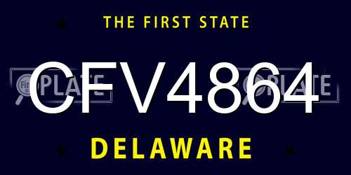 CFV4864 Delaware License Plate