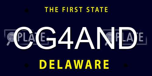 CG4AND Delaware License Plate