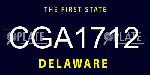 CGA1712 Delaware License Plate