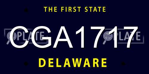 CGA1717 Delaware License Plate