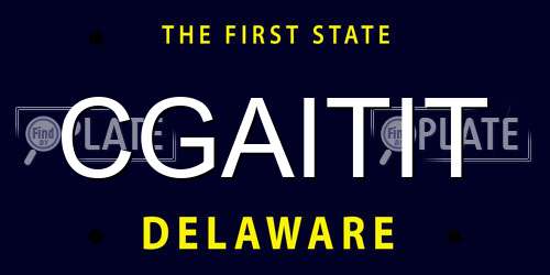 CGAITIT Delaware License Plate